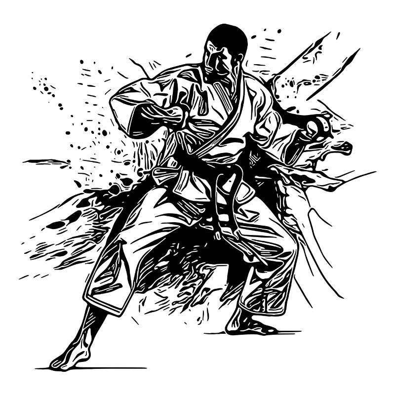 Tattoo Karate Style Sparring Partner Fighting Technique
