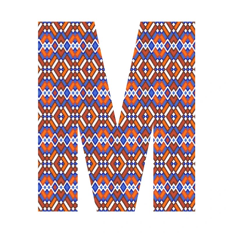 Monogram Letter M- geometric pattern