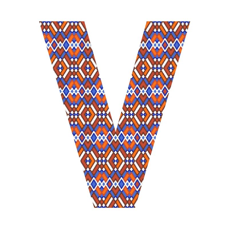 Monogram Letter V- geometric pattern