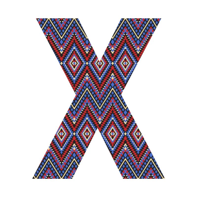 Monogram Letter X- geometric pattern