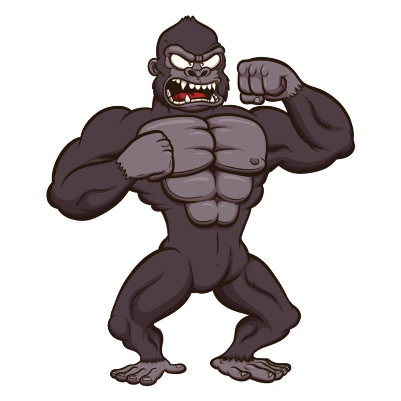 Angry Gorilla Beating His Chest