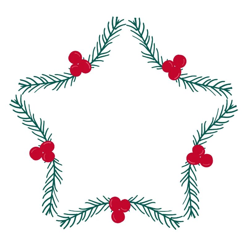 Star-shaped Christmas wreath