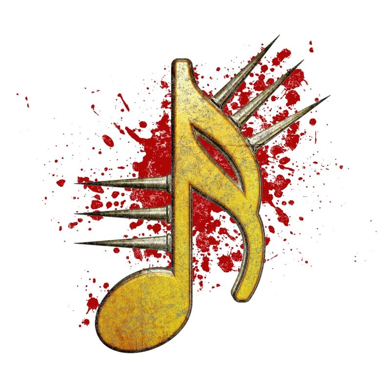 Musical note with spikes
