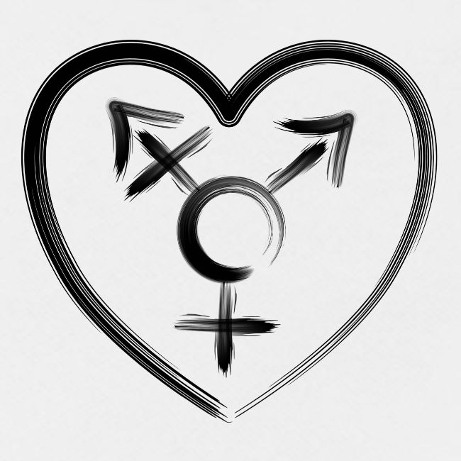 Herzemblem Transgender schwarz