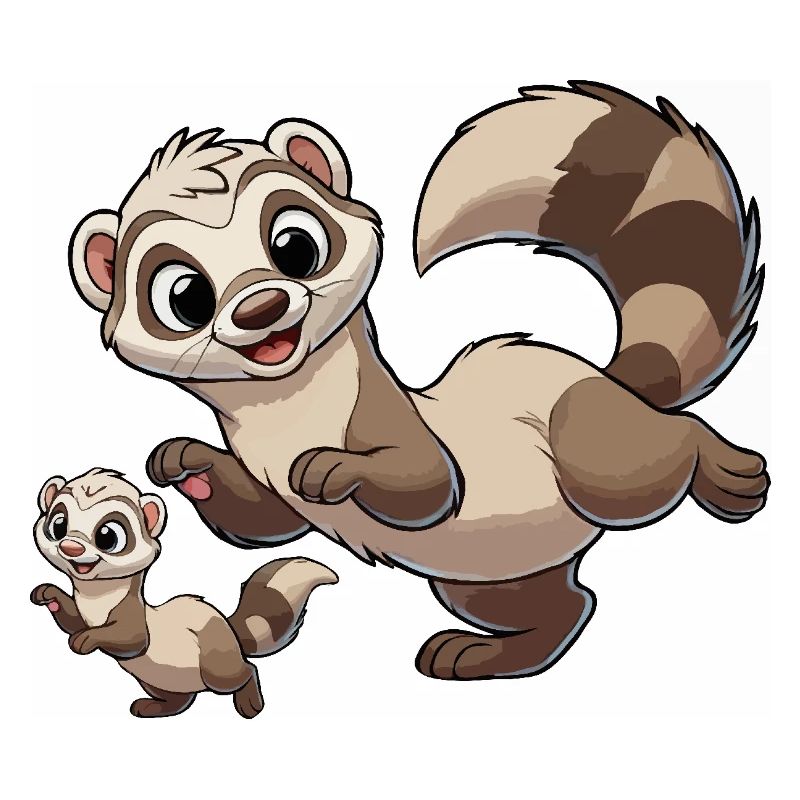 Frettchenmutter mit Kind