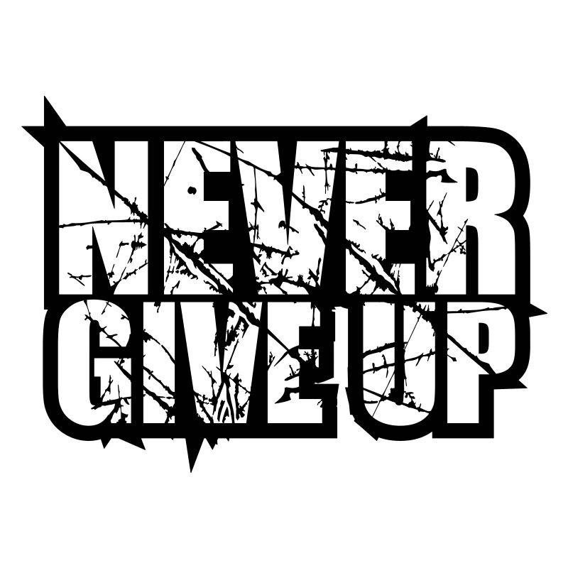 tears scratches design logo never give up never