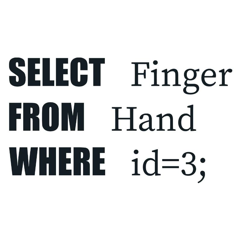 Handauswahl Finger, Lustiger Code. Programmierer-Sprache
