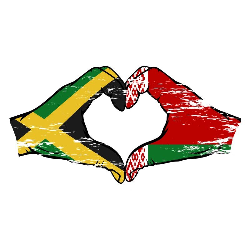 Jamaïque Biélorussie Mains Forme de coeur Utilisé