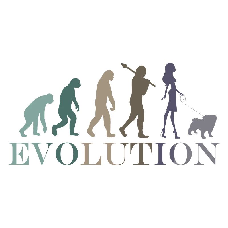 Evolution Mops Weiblich Retro Minimalismus