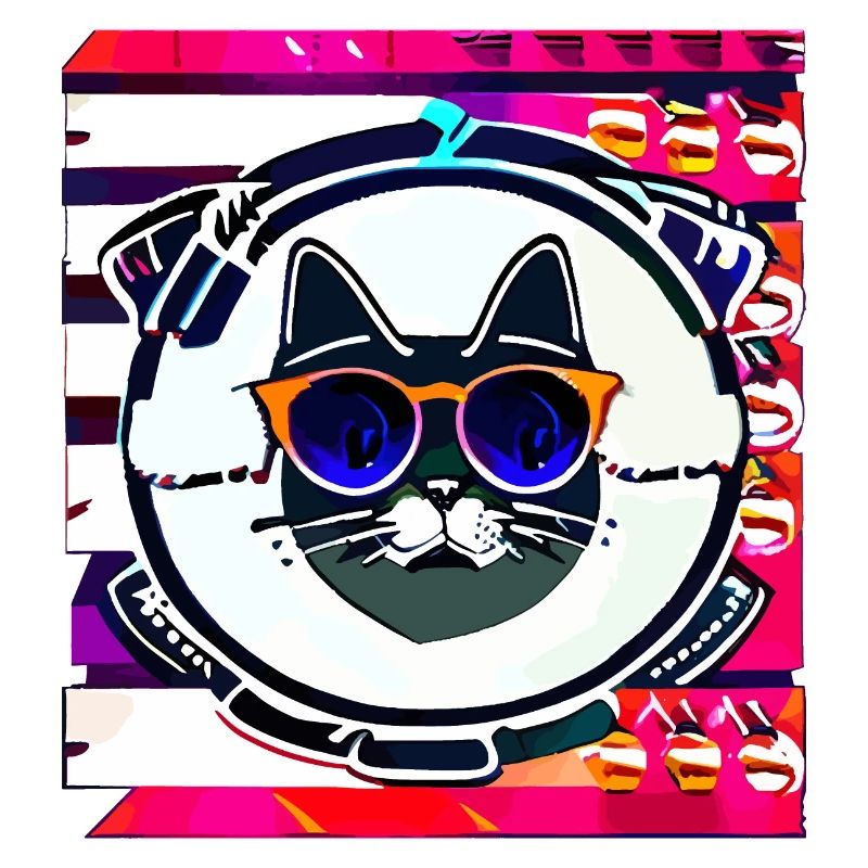Drôle de logo de chat d’été