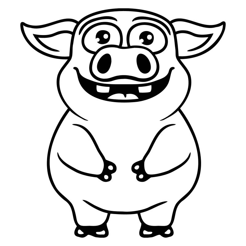 Comic glückliches kleines Schwein