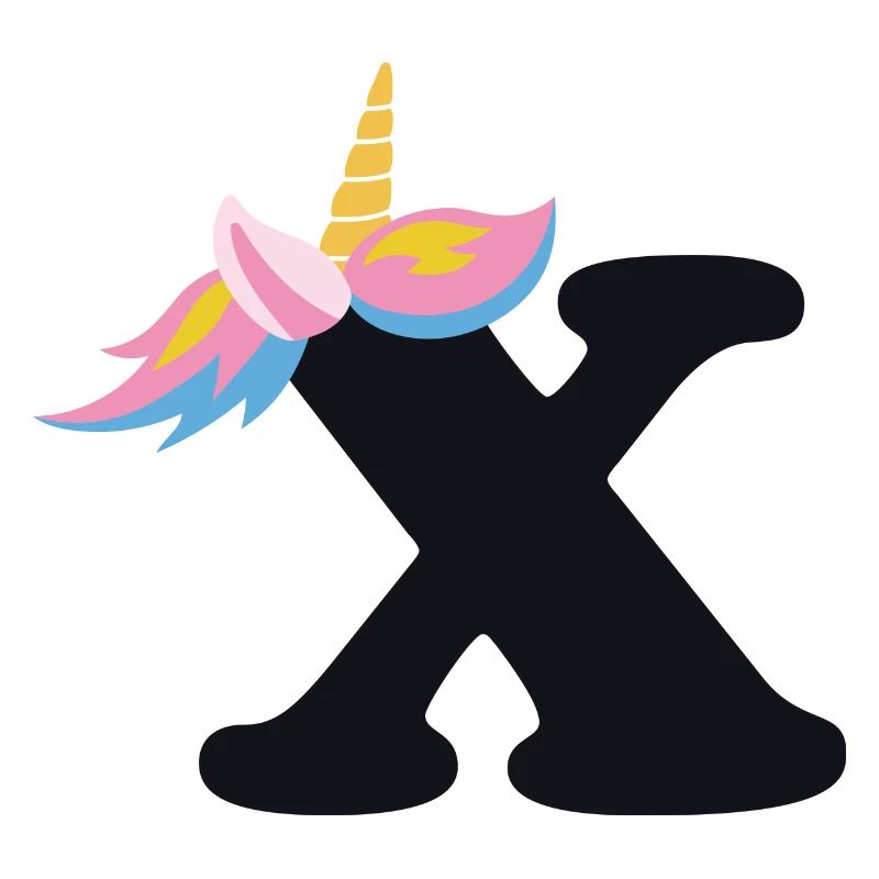 Einhorn-Buchstabe Regenbogenstyle "X" | be unique