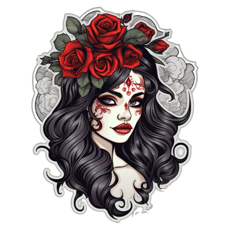 Gothic Rose Queen Illustration