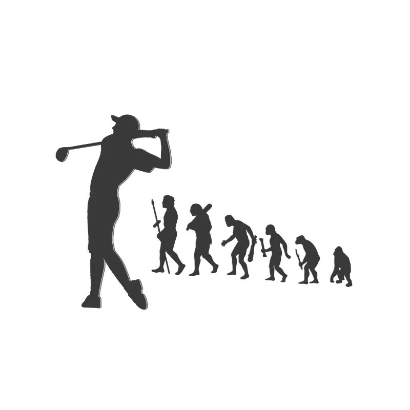 Evolution Golf Golfer Abschlag Entwicklung