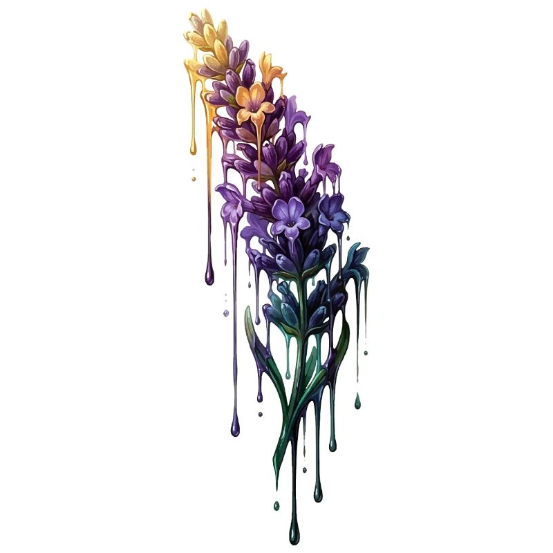 Lavender with dripping color
