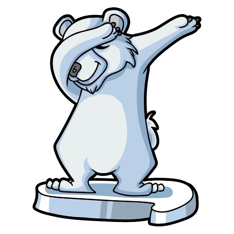Dabbender polar bear