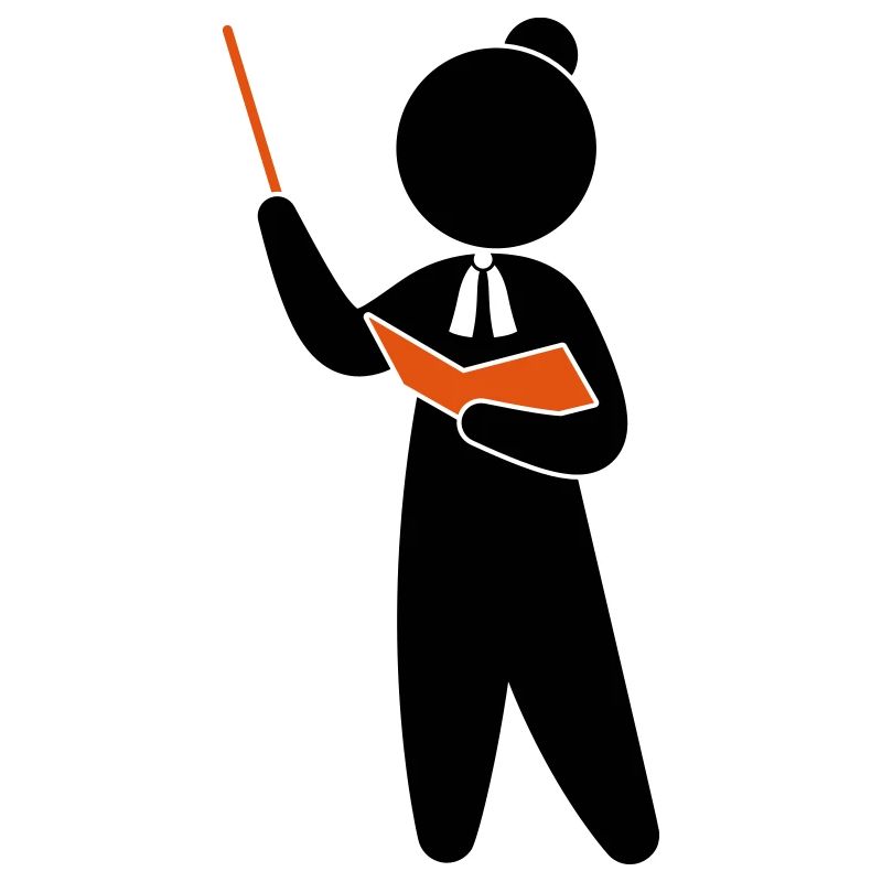 Ein Lehrer oder Professor schult sein Publikum