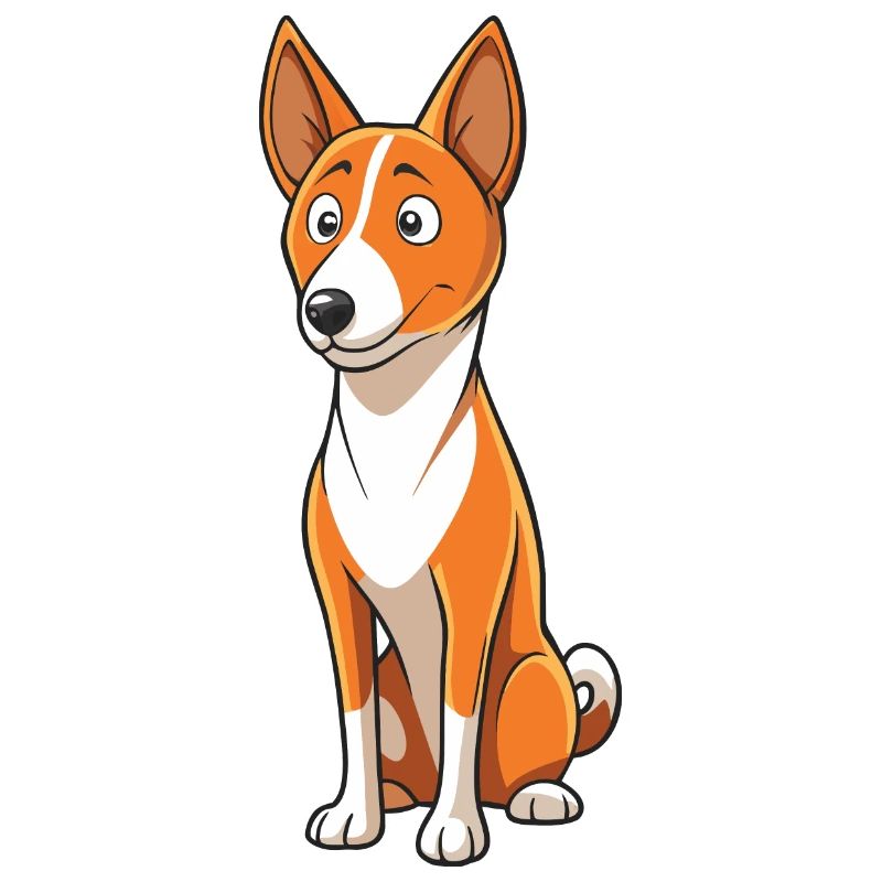 Curious Basenji Tilting Head Listening Intently