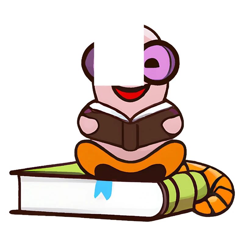 Nerd Bücherwurm liest Bücher