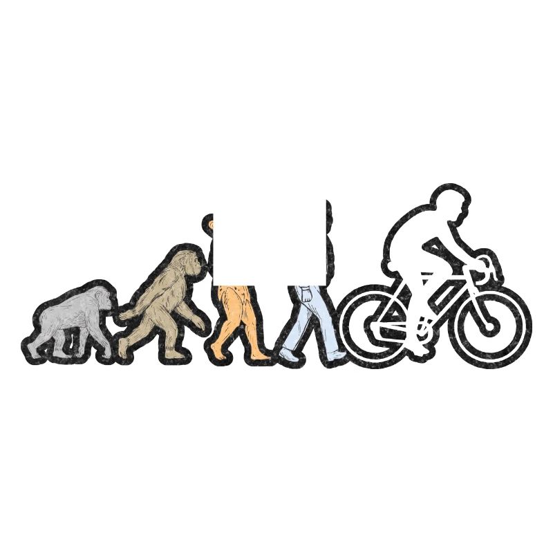 Evolution du vélo Homme blanc grunge