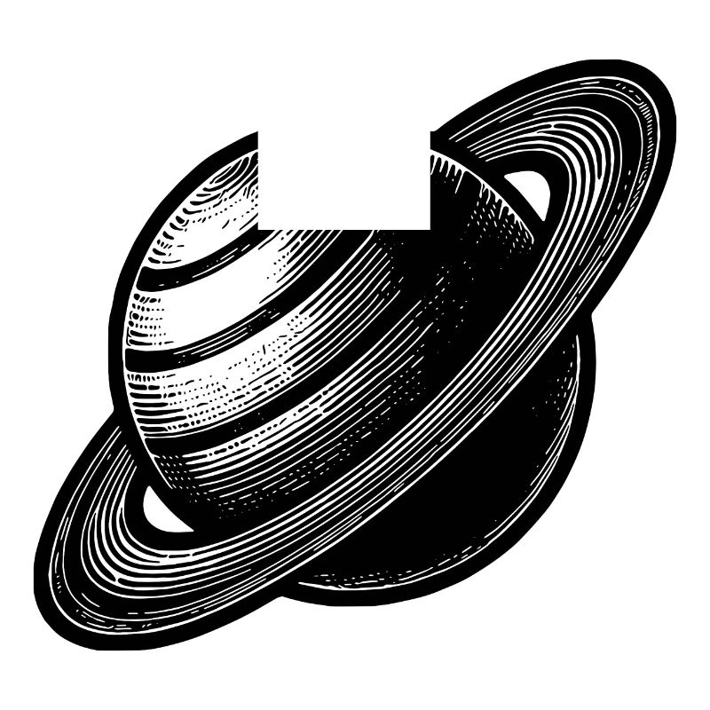 Ringed planet Saturn with ring system in the solar system