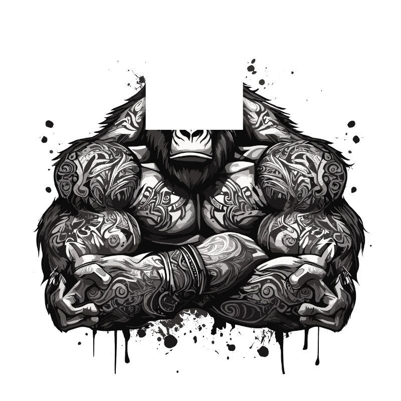 Tattoo / Tier / Kunst / cool / Comic / Gorilla