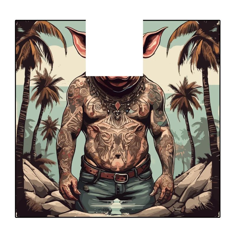 Tattoo / Animal / Art / Cool / Comic / Pig
