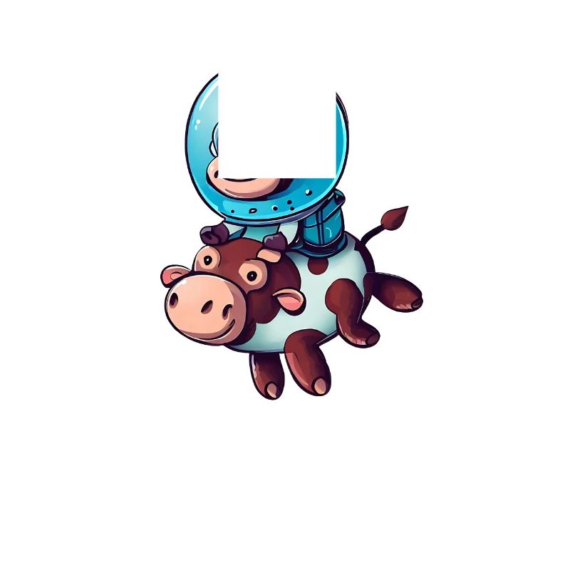Monkey on Cow Rocket Shake Astronaut Cosmonaut