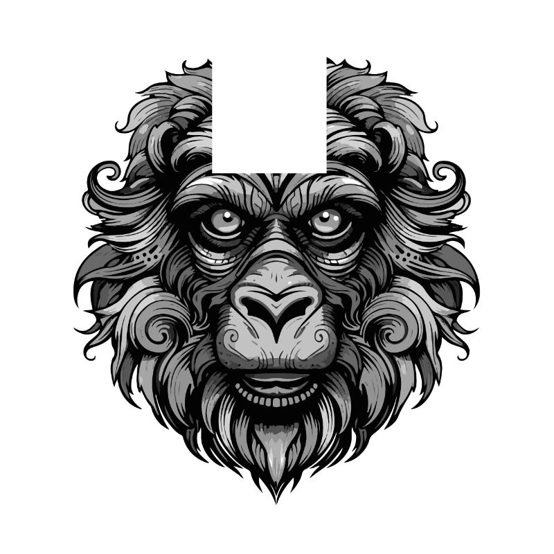 Tête d’animal de singe