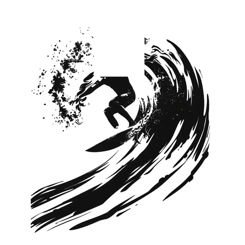 Surfeur surfant sur une énorme vague dans un 2