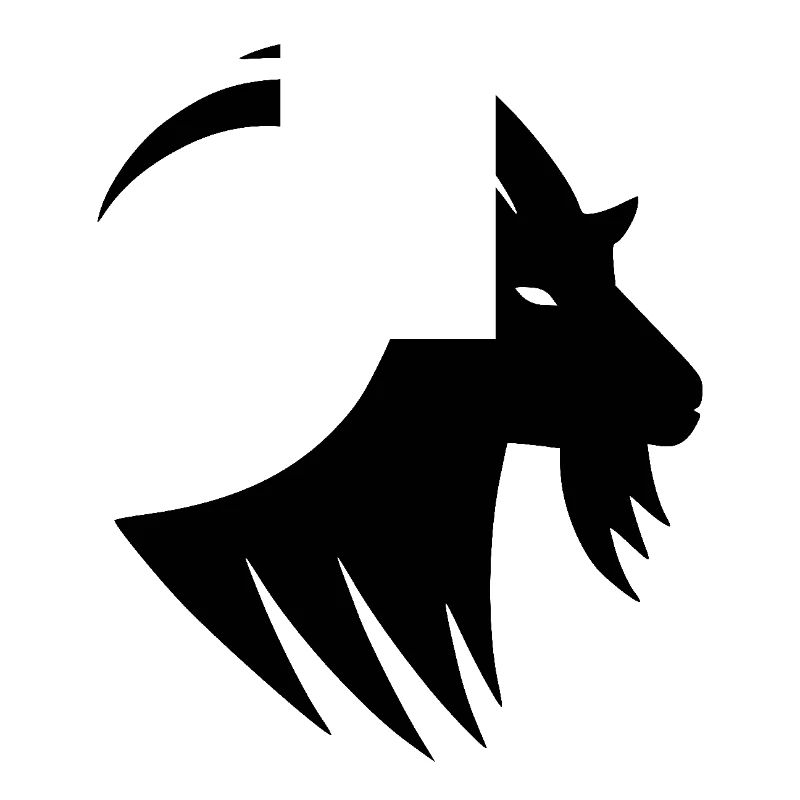 Portrait de silhouette de chèvre avec des cornes