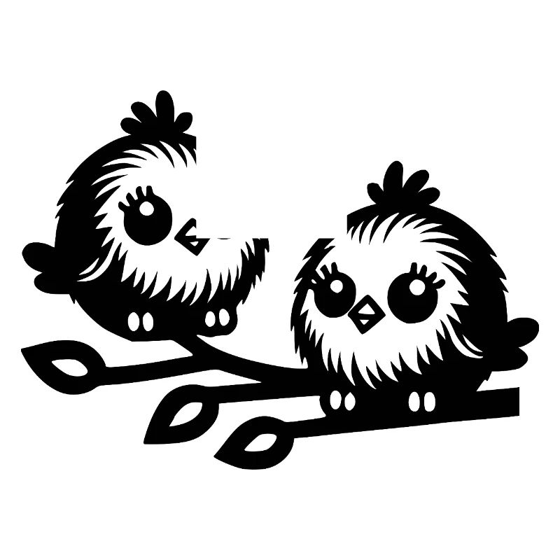 Deux petits oiseaux mignons dans le style dessin animé