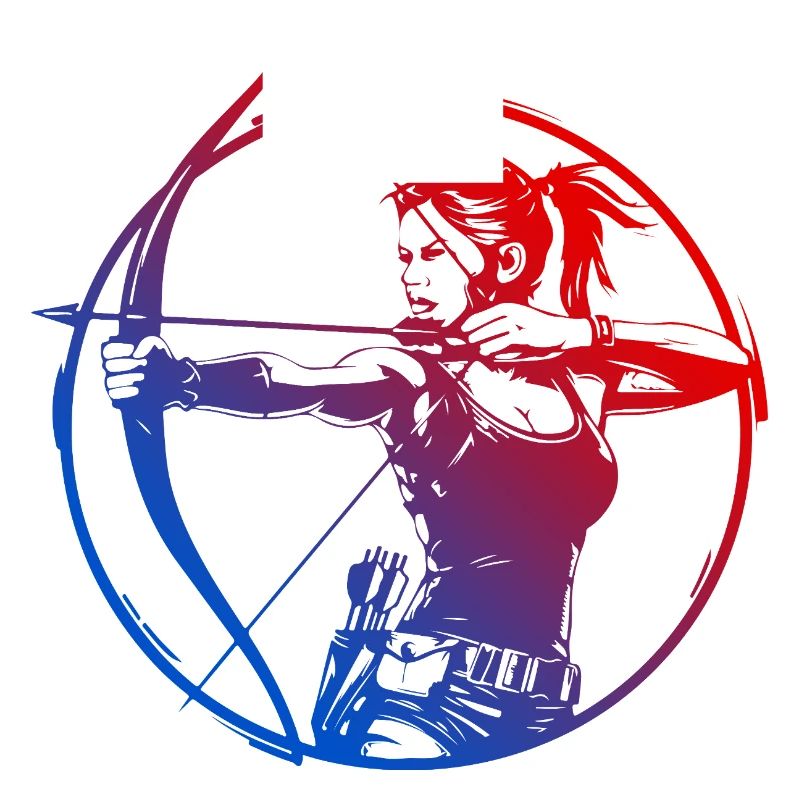 Bogenschießen Silhouette Bunt