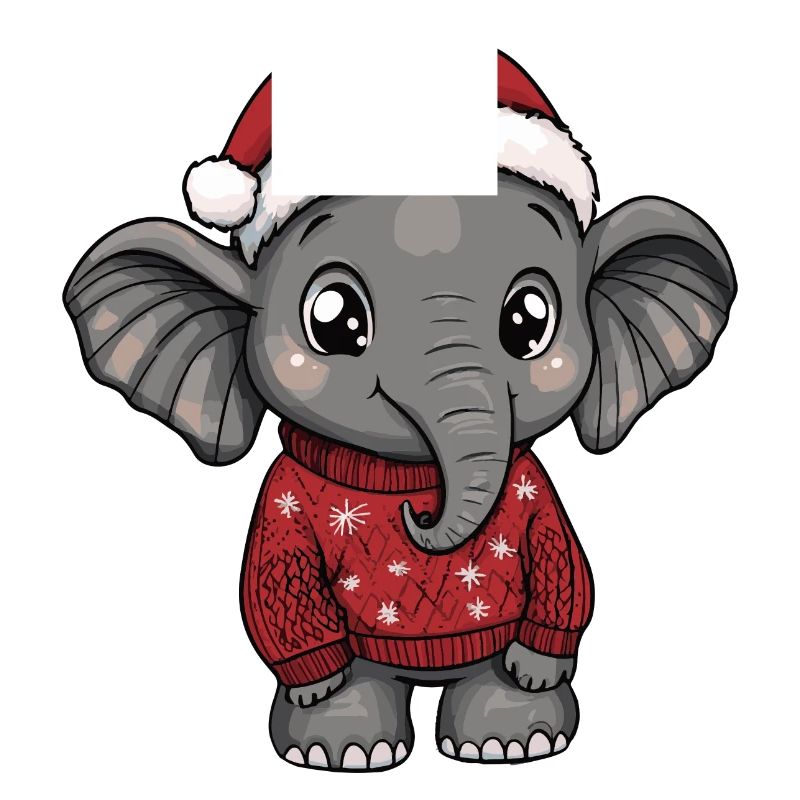 Bande dessinée de Noël éléphant