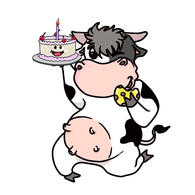 Cow Confectioner Baker Cake Snacking on cake Professions