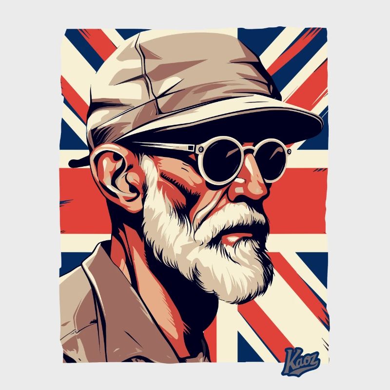 British Old Guy and British Flag