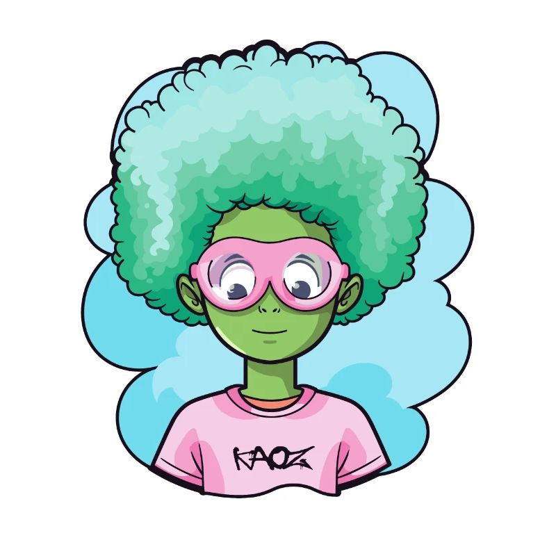 Blauer Afro Kind
