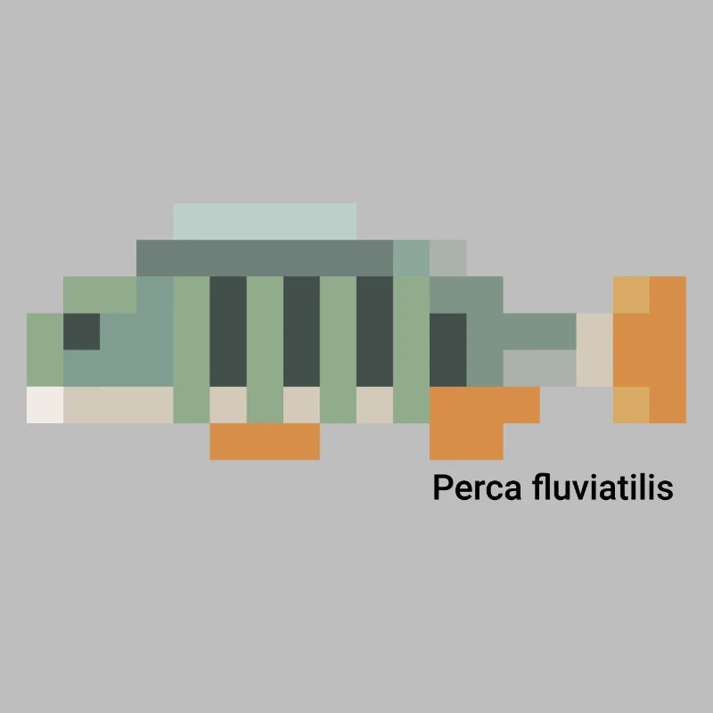 Perche - Perca fluviatilis pixélisée