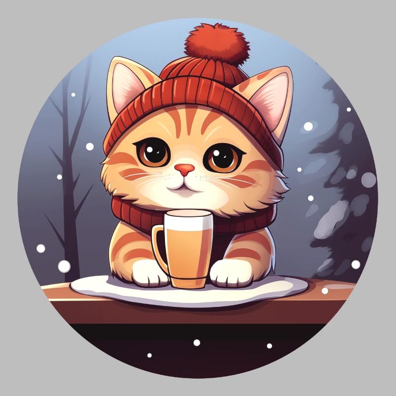 Chat au marché de Noël