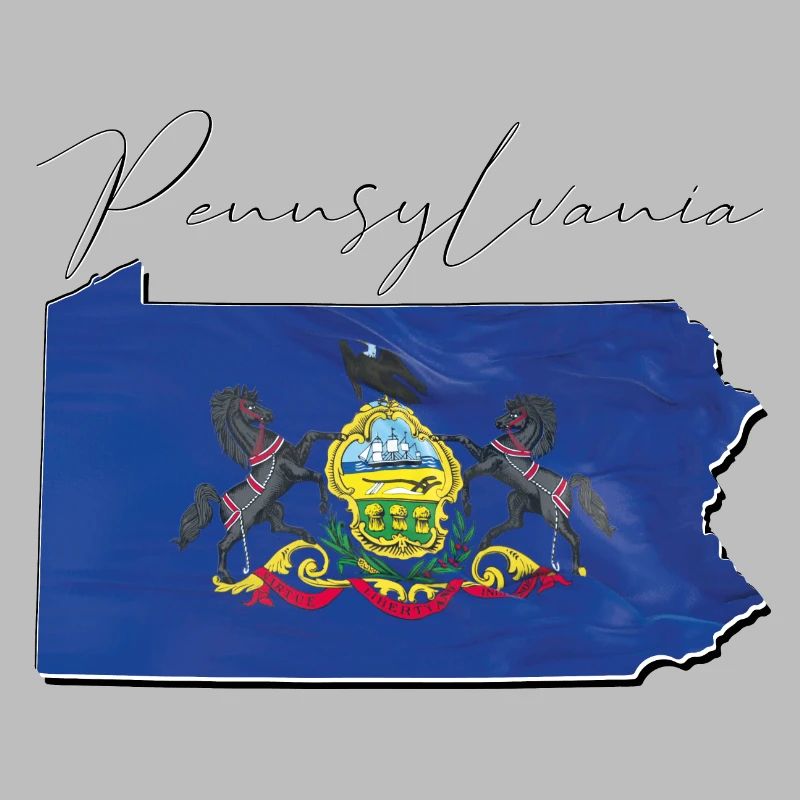 Drapeau de la Pennsylvanie en Pennsylvanie Carte PA