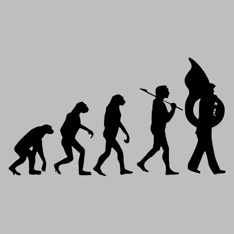 Evolution tuba Darwin funny marching band