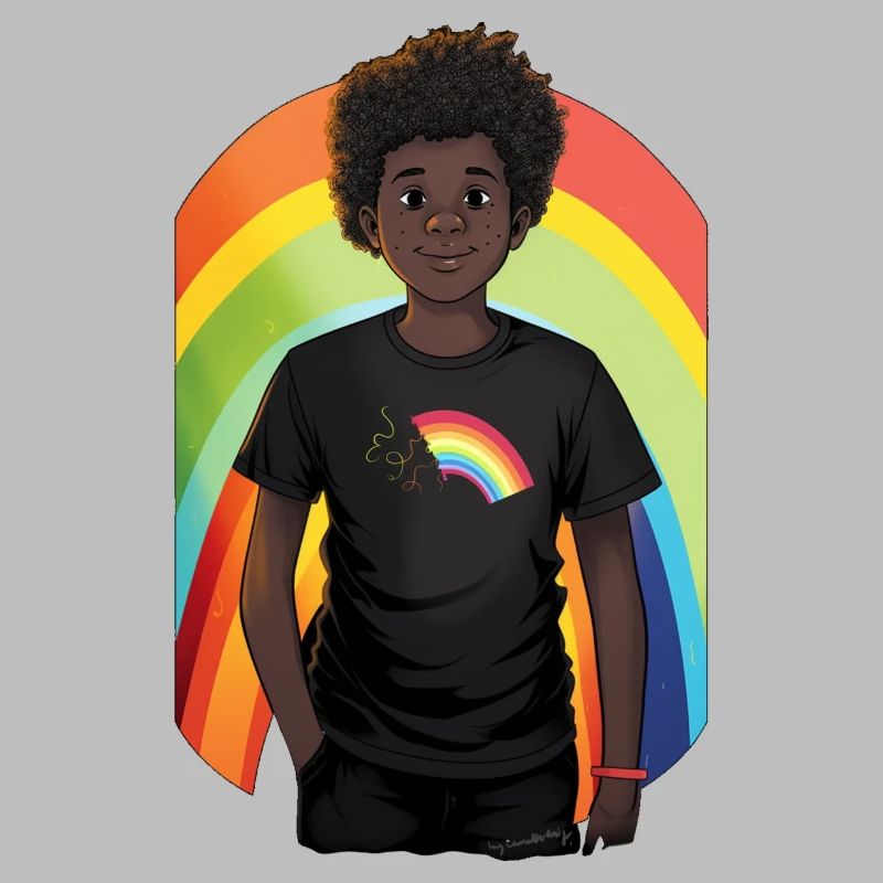 Regenbogen und Kind
