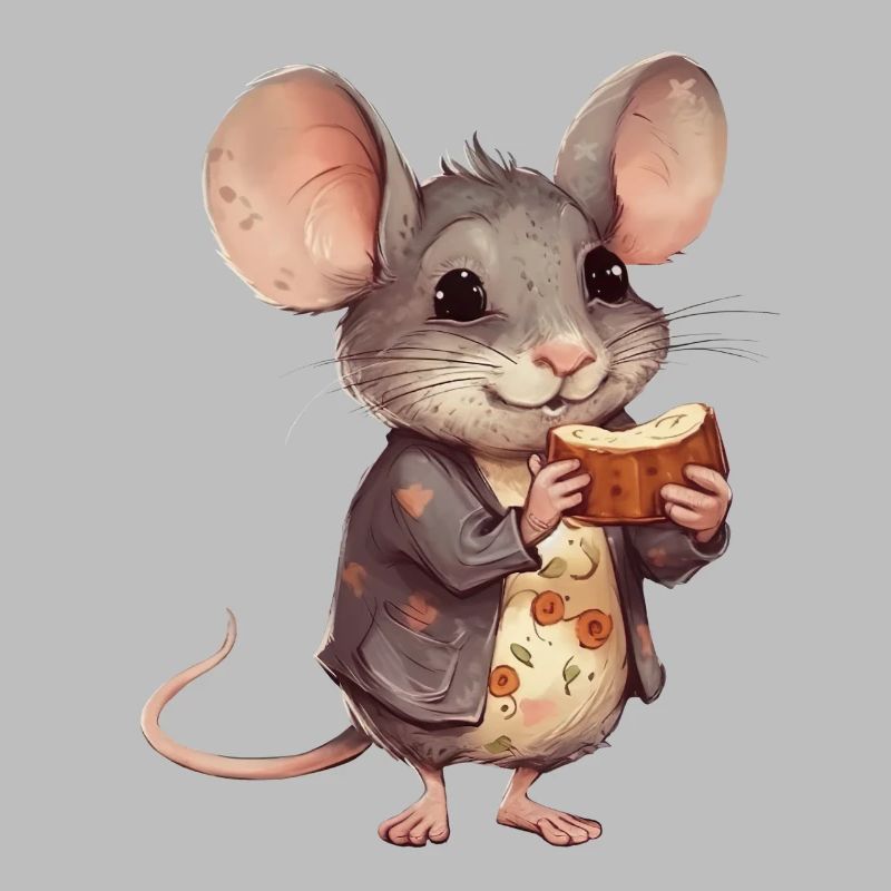 Souris heureuse avec biscuit au chocolat