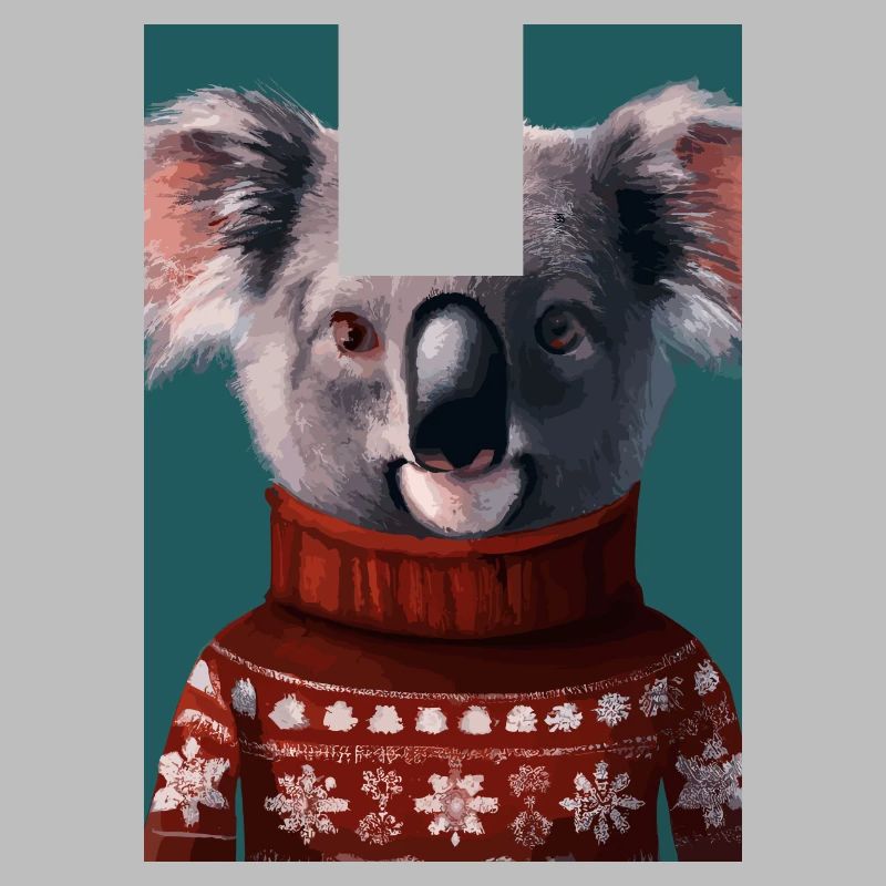 Koala im Weihnachtspullover