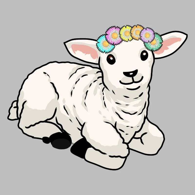 Happy Easter Lamb Sheep Easter Greetings Children