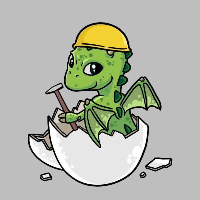 Dino Handwerker Eierschale Hammer Berufe Gewerbe