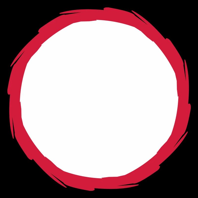 red ring circle round frame outline contour path