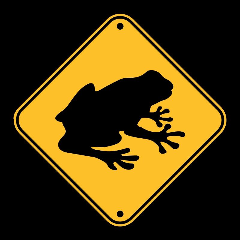 caution frog shield warning warning zon