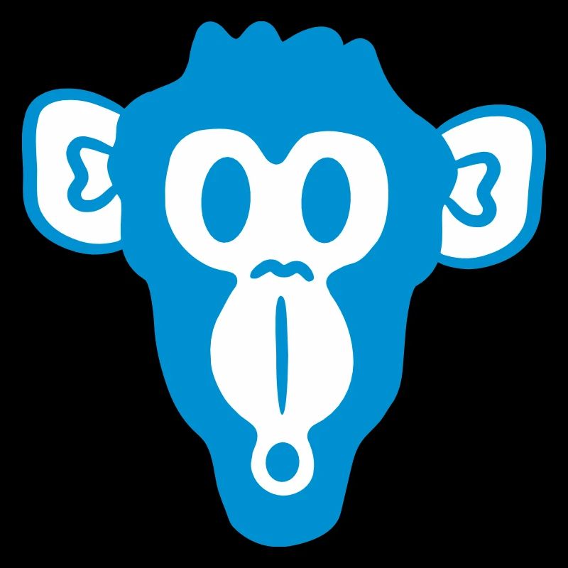 Wondered Curious Monkey Head Fright Face