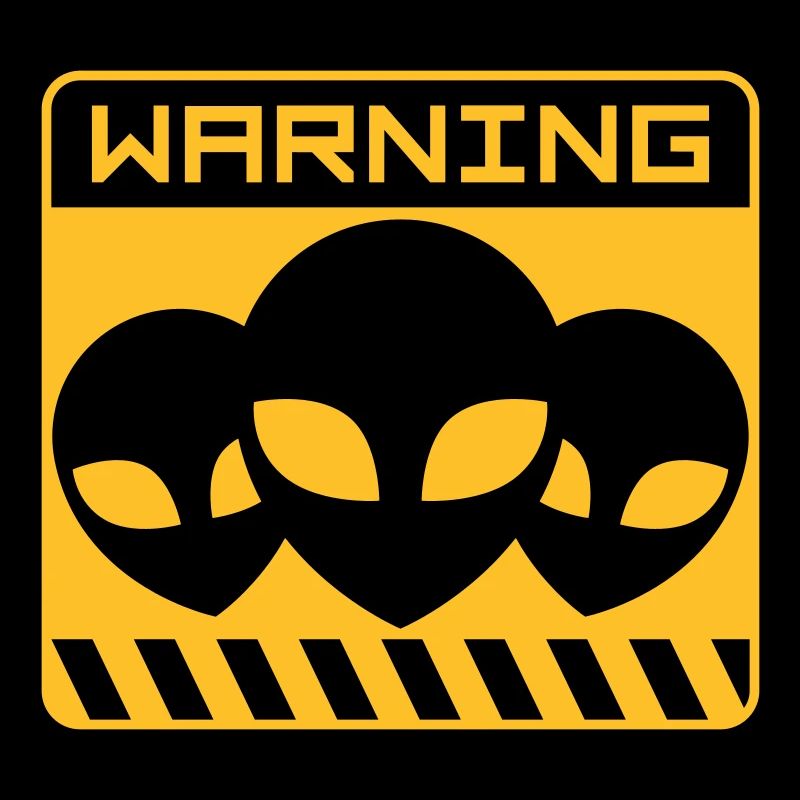 Warning Alien Design Schild